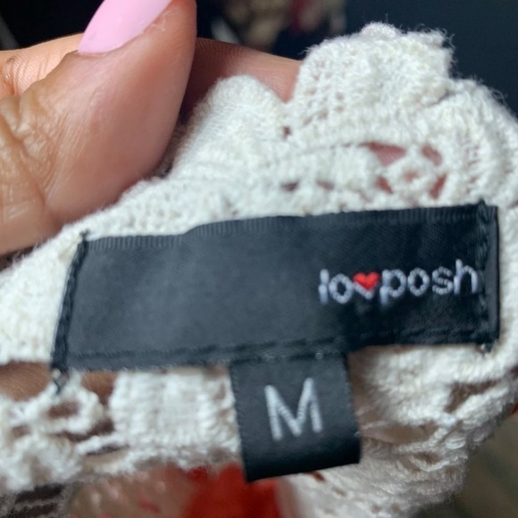 Love Posh Women's Orange Tank Sheer Crocheted Back Boho Vibe Tank Top Medium - Picture 5 of 7